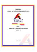 Liberia Civil Aviation Regulations: Part 3 - Approved Training Organization
